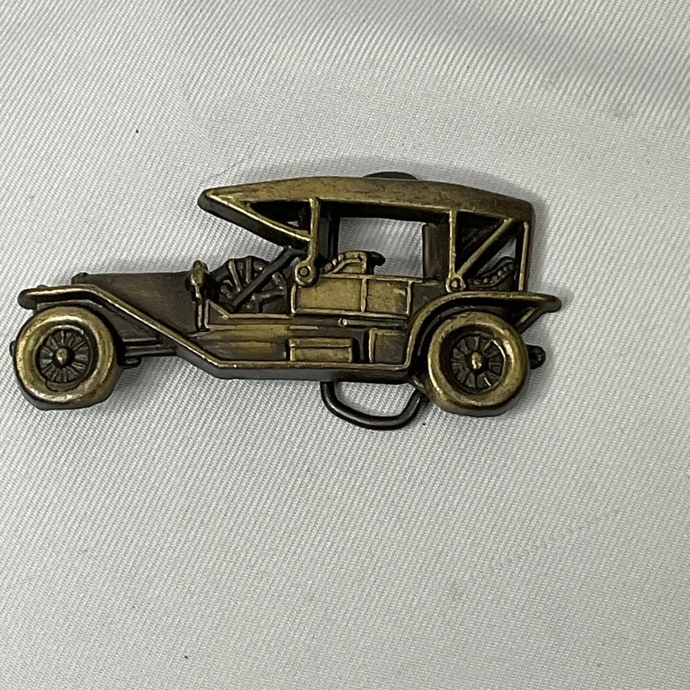 Vintage 1978 Duesenberg Model Car Belt Buckle - Solid Brass Baron Buckle‎